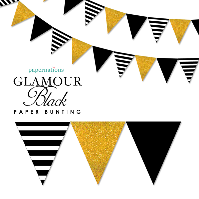 Glamour Black Bunting Flag